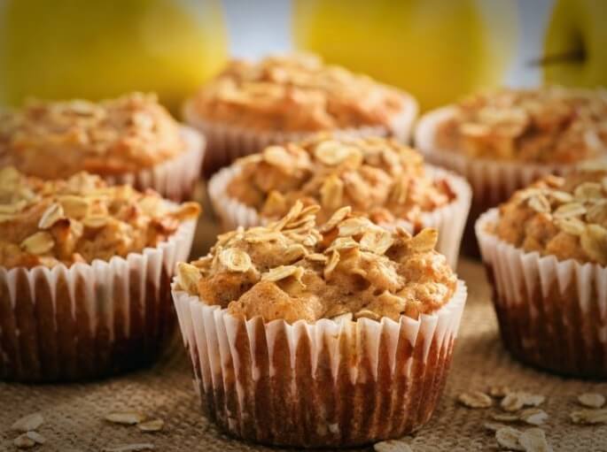 muffins de avena y manzana